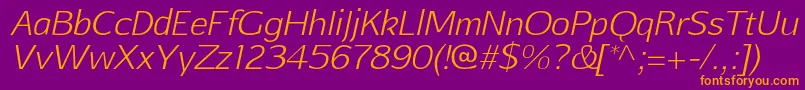 AftasansthinItalic Font – Orange Fonts on Purple Background
