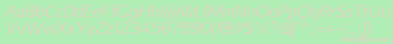 AftasansthinItalic Font – Pink Fonts on Green Background