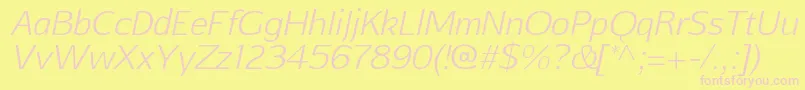 AftasansthinItalic Font – Pink Fonts on Yellow Background