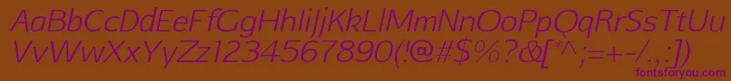 AftasansthinItalic Font – Purple Fonts on Brown Background