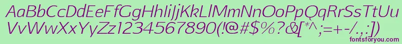 AftasansthinItalic Font – Purple Fonts on Green Background