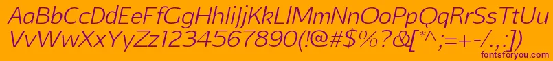 AftasansthinItalic Font – Purple Fonts on Orange Background