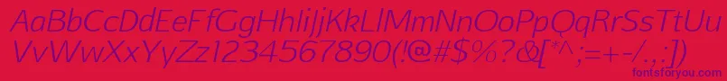 More about AftasansthinItalic Font AftasansthinItalic Font – Purple Fonts on Red Background