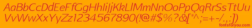 AftasansthinItalic Font – Red Fonts on Orange Background