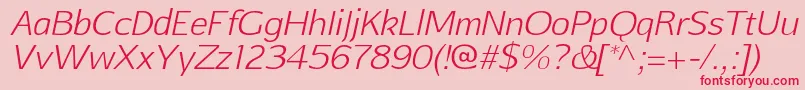 AftasansthinItalic Font – Red Fonts on Pink Background