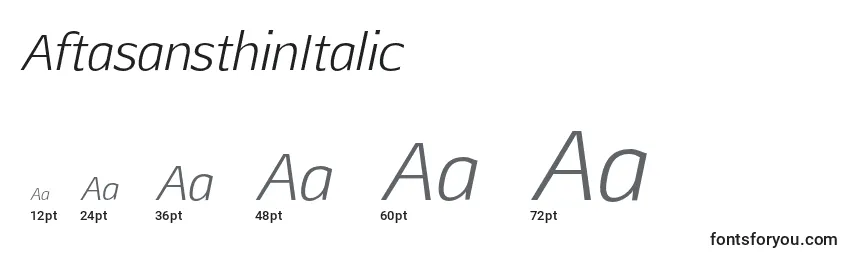 Размеры шрифта AftasansthinItalic