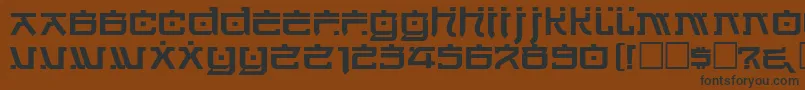 フォントHirosht – 黒い文字が茶色の背景にあります