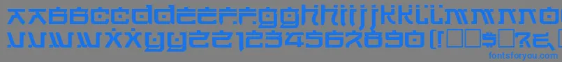 フォントHirosht – 灰色の背景に青い文字