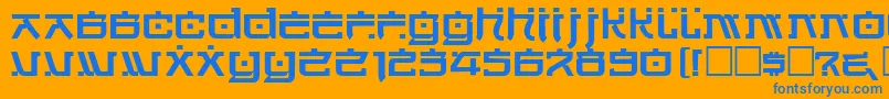 フォントHirosht – オレンジの背景に青い文字