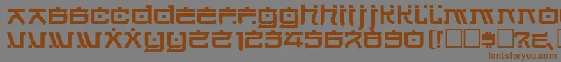 フォントHirosht – 茶色の文字が灰色の背景にあります。