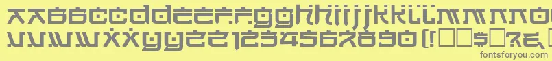 フォントHirosht – 黄色の背景に灰色の文字