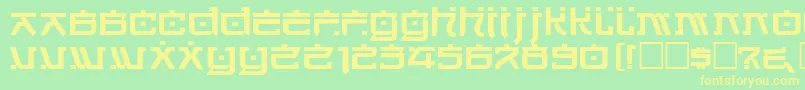 フォントHirosht – 黄色の文字が緑の背景にあります