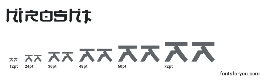 Размеры шрифта Hirosht