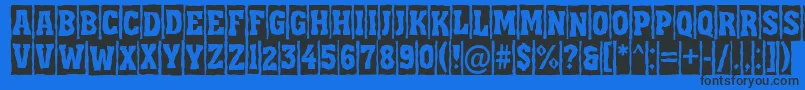 フォントAAssuantitulcmbrk – 黒い文字の青い背景