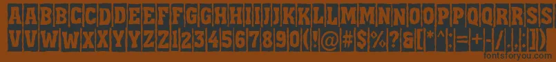 AAssuantitulcmbrk-fontti – mustat fontit ruskealla taustalla