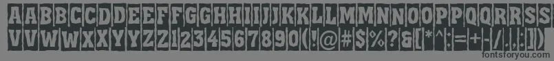 Шрифт AAssuantitulcmbrk – чёрные шрифты на сером фоне