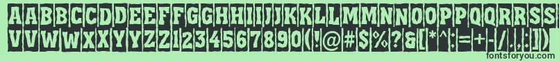 AAssuantitulcmbrk-fontti – mustat fontit vihreällä taustalla