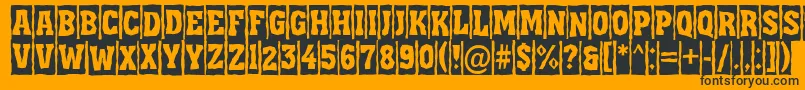 Fonte AAssuantitulcmbrk – fontes pretas em um fundo laranja