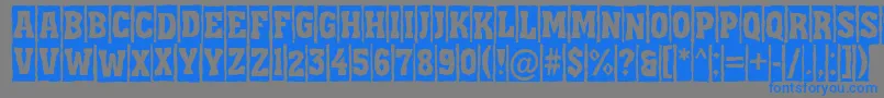フォントAAssuantitulcmbrk – 灰色の背景に青い文字