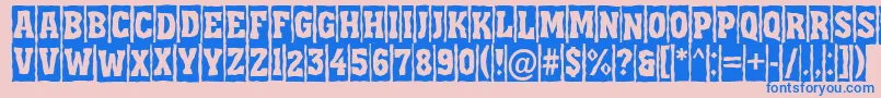 AAssuantitulcmbrk-fontti – siniset fontit vaaleanpunaisella taustalla