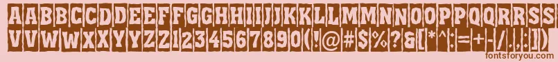AAssuantitulcmbrk-fontti – ruskeat fontit vaaleanpunaisella taustalla