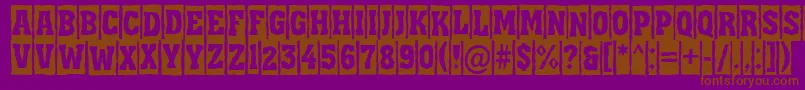 AAssuantitulcmbrk-Schriftart – Braune Schriften auf violettem Hintergrund