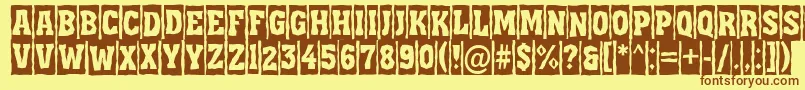 Шрифт AAssuantitulcmbrk – коричневые шрифты на жёлтом фоне