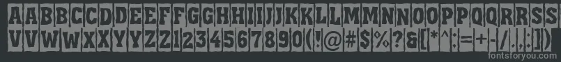 フォントAAssuantitulcmbrk – 黒い背景に灰色の文字