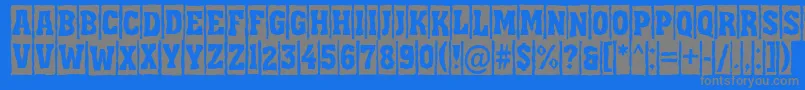 AAssuantitulcmbrk-fontti – harmaat kirjasimet sinisellä taustalla