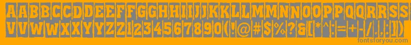 フォントAAssuantitulcmbrk – オレンジの背景に灰色の文字