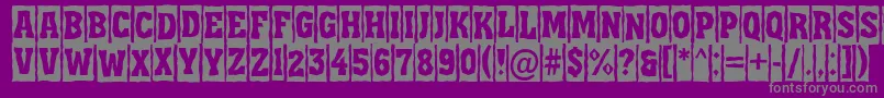フォントAAssuantitulcmbrk – 紫の背景に灰色の文字