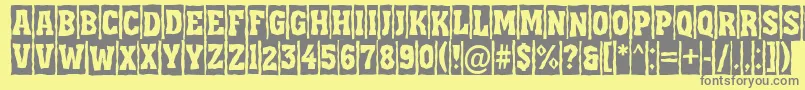 AAssuantitulcmbrk-Schriftart – Graue Schriften auf gelbem Hintergrund