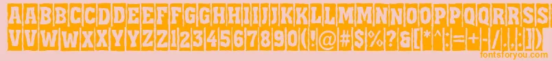 Czcionka AAssuantitulcmbrk – pomarańczowe czcionki na różowym tle