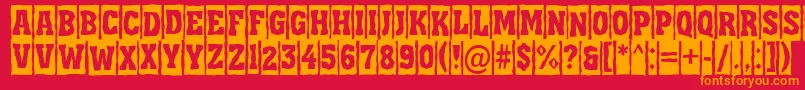 Шрифт AAssuantitulcmbrk – оранжевые шрифты на красном фоне