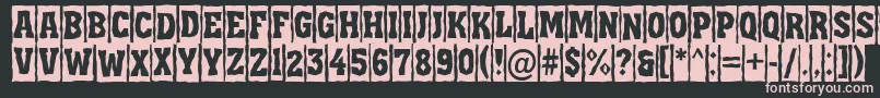 AAssuantitulcmbrk-fontti – vaaleanpunaiset fontit mustalla taustalla