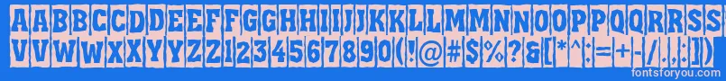 AAssuantitulcmbrk-fontti – vaaleanpunaiset fontit sinisellä taustalla