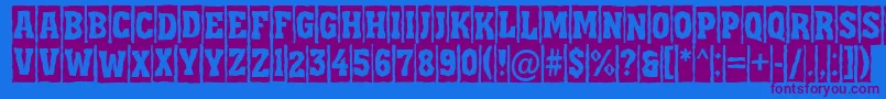 Шрифт AAssuantitulcmbrk – фиолетовые шрифты на синем фоне