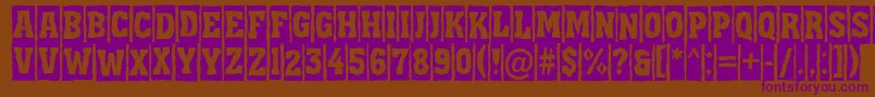 Czcionka AAssuantitulcmbrk – fioletowe czcionki na brązowym tle