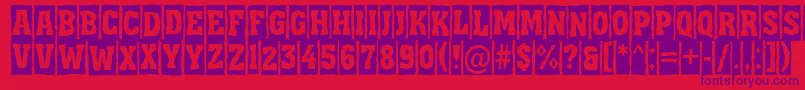 AAssuantitulcmbrk-Schriftart – Violette Schriften auf rotem Hintergrund