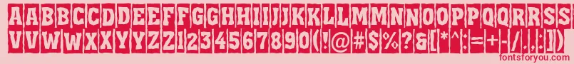 フォントAAssuantitulcmbrk – ピンクの背景に赤い文字