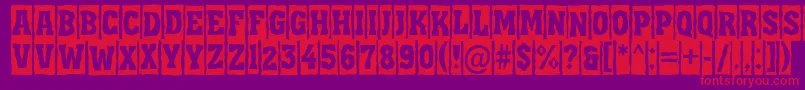 Шрифт AAssuantitulcmbrk – красные шрифты на фиолетовом фоне