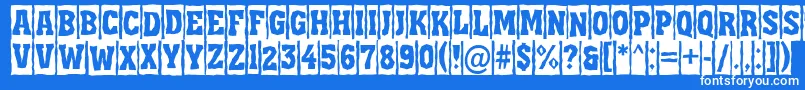 AAssuantitulcmbrk-fontti – valkoiset fontit sinisellä taustalla