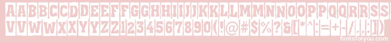 フォントAAssuantitulcmbrk – ピンクの背景に白い文字