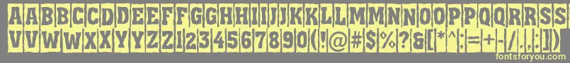 AAssuantitulcmbrk-Schriftart – Gelbe Schriften auf grauem Hintergrund