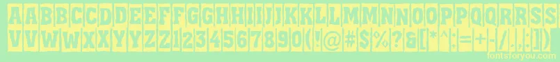 AAssuantitulcmbrk-fontti – keltaiset fontit vihreällä taustalla