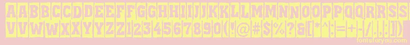 Fonte AAssuantitulcmbrk – fontes amarelas em um fundo rosa