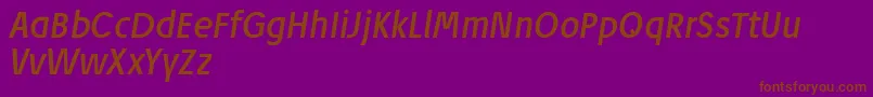 JosefReducedRegularitalic-fontti – ruskeat fontit violetilla taustalla