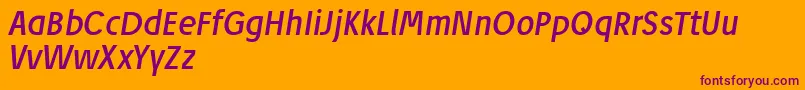 JosefReducedRegularitalic Font – Purple Fonts on Orange Background