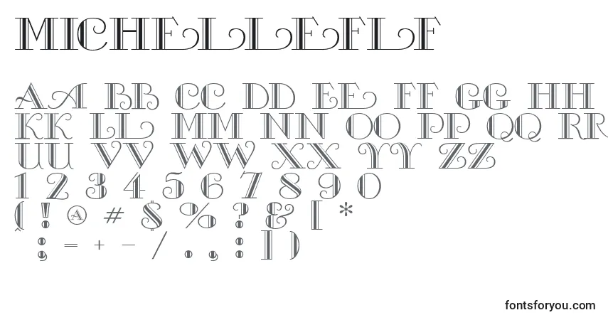 Michelleflf-fontti – aakkoset, numerot, erikoismerkit