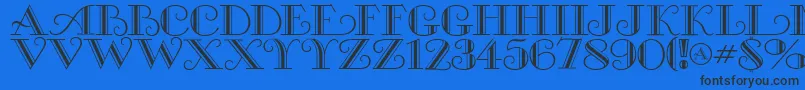フォントMichelleflf – 黒い文字の青い背景